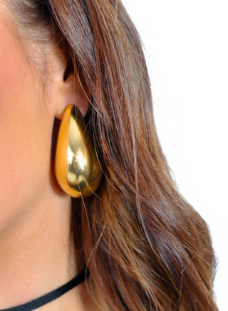 Save Your Tears - Gold Teardrop Statement Earrings