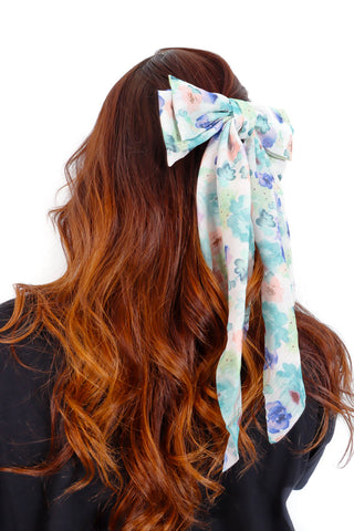 She's Bow-tiful - Blue Floral Hair Bow