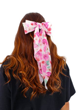 She's Bow-tiful - Pink Floral Hair Bow