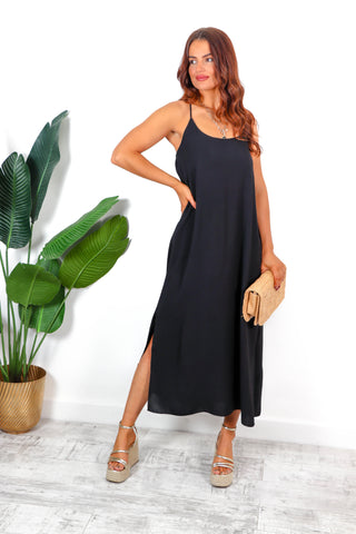 Simply Stunning - Black Cami Maxi Dress