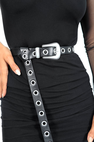 Simply The Greatest - Black Silver Western Buckle Belt