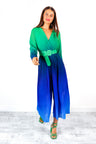 The Pleat Is On - Green Navy Ombre 