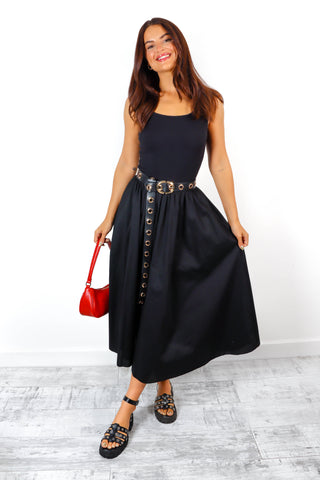 Vest Wishes - Black Ribbed Vest Maxi Dress