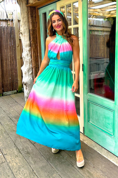 Pink ombre maxi store dress