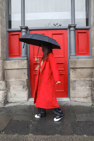 Wear Me Out - Red Oversized Long Duster Coat