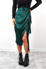 Wrap You Up - Green Leopard Jacquard Satin