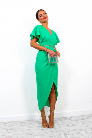 Adore Me - Green Midi Dress