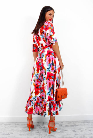 Dolce Vita - White Red Floral Maxi Dress