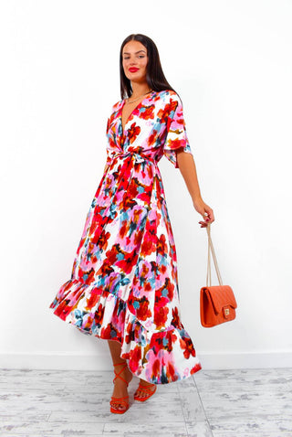 Dolce Vita - White Red Floral Maxi Dress