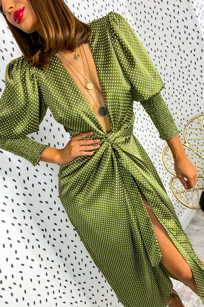 Olive Green Dress - A Blonde's Moment