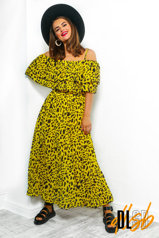 Fall In Love - Yellow Print Midi Dress