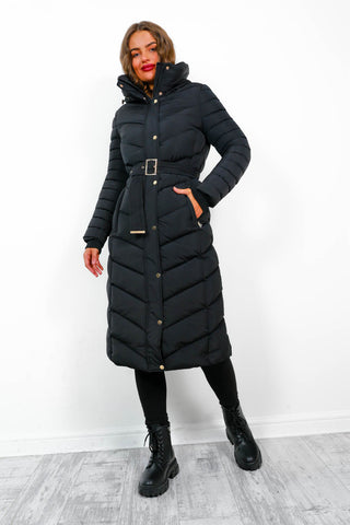 Good As Cold - Black Long Puffer Jacket