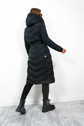 Good As Cold - Black Gold Long Puffer Jacket