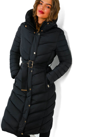 Good As Cold - Black Long Puffer Jacket#