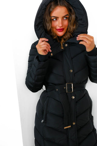 Good As Cold - Black Long Puffer Jacket