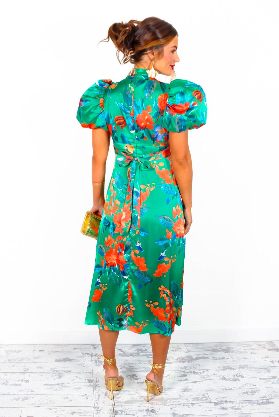 Got The Flower - Green Floral Midi Dress – DLSB