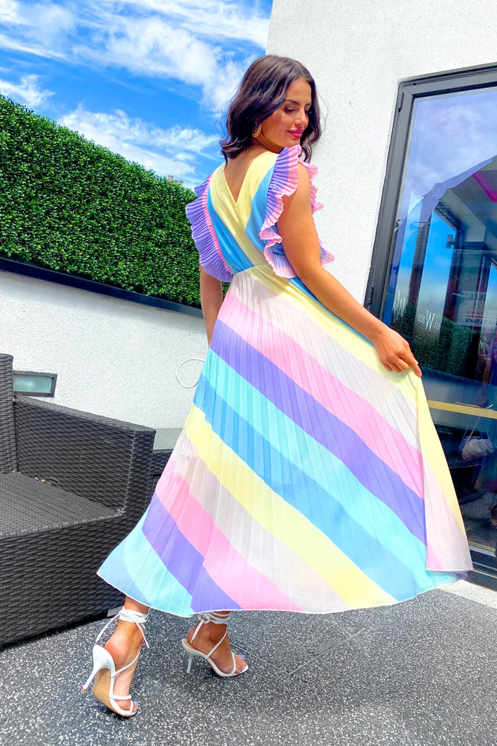 Pastel Rainbow Dress Women, Bodycon Tie Dye Ombre Pencil Fitted Homeco –  Starcove Fashion