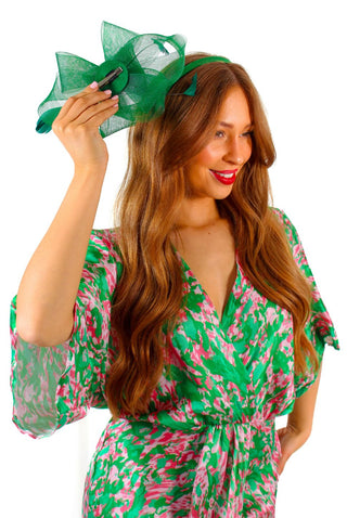 My Fascination - Green Feather Mesh Fascinator