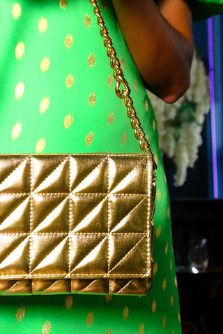 She's Got Baggage - Gold Quilted Crossbody Bag