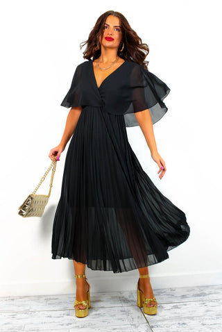 Timeless - Black Pleated Maxi Dress