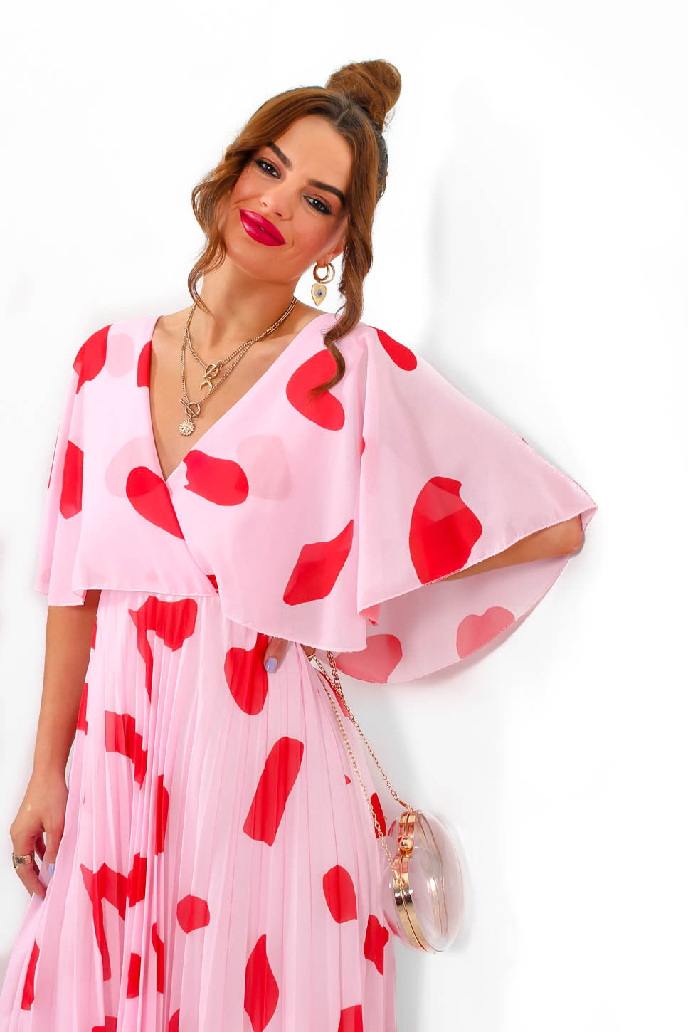 Miss Lavish London Women's Plus Size Dresses Polka Dot Printed